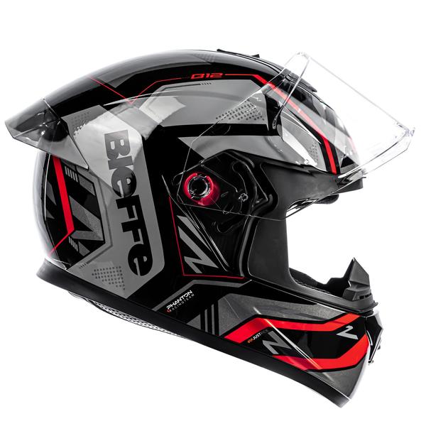 Imagem de Capacete Bieffe B12 Phanton Esportivo Preto Moto Aerofolio