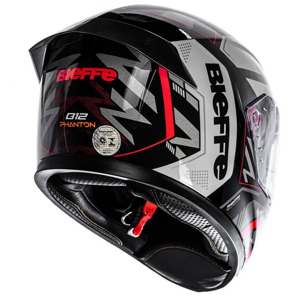 Imagem de Capacete Bieffe B12 Phanton Esportivo Preto Moto Aerofolio