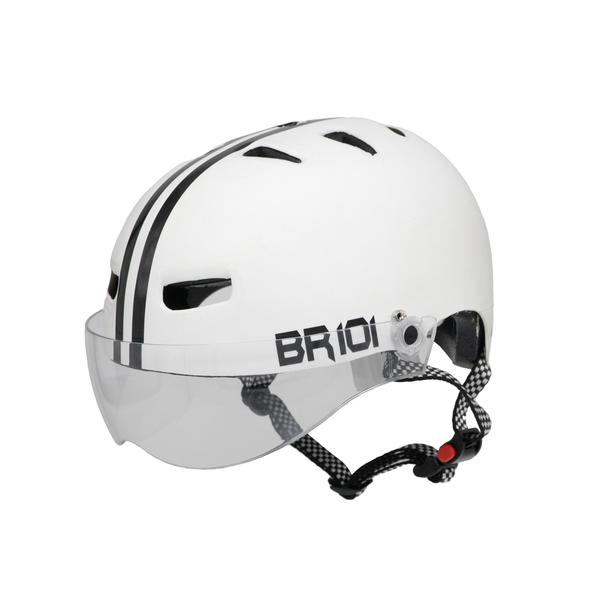 Imagem de Capacete Bike Ciclismo Skate Patins Patinete Profissional Branco Fosco Viseira Cristal