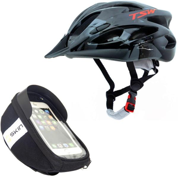 Imagem de Capacete Bike Ciclismo Tsw Adulto Tamanho Regulável + Porta Celular e Acessórios