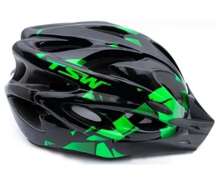 Imagem de Capacete Bike Mtb Tsw Ciclista Com Sinalizador De Led + Luvas