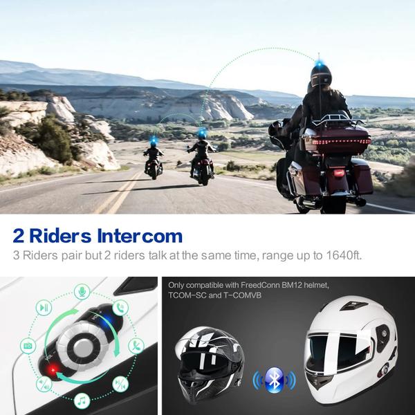 Imagem de Capacete Bluetooth para motocicleta FreedConn BM2-S Branco (L)