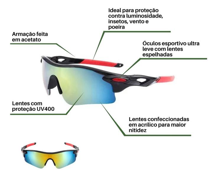 Imagem de Capacete Ciclismo Bike Bicicleta C/ Luz Led Elleven + Óculos Esportivo Espelhado