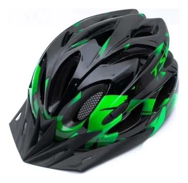 Imagem de Capacete Ciclismo Bike + Cadeado Trava Bicicleta + Pisca + Óculos + Par De Luvas