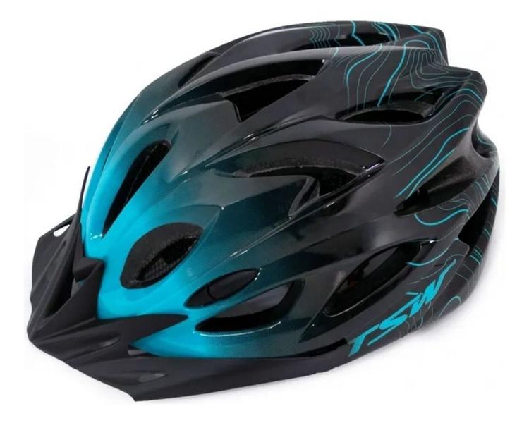 Imagem de Capacete Ciclismo Bike Mtb + Pisca + Óculos + Par De Luvas