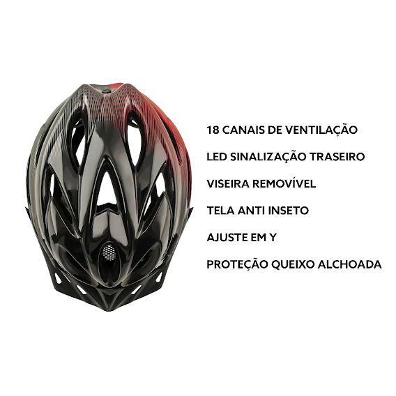 Imagem de Capacete Ciclismo Bike Tsw Raptor C/ Sinalização Traseira