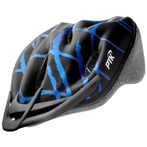 Imagem de Capacete Ciclismo Feminino Masculino Bike Ptk Ajustável Com Viseira + Par de Luvas