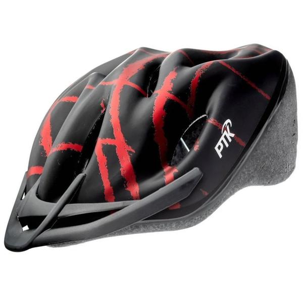 Imagem de Capacete Ciclismo Feminino Masculino Bike Ptk Ajustável Com Viseira + Par de Luvas