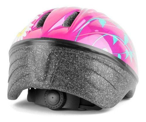 Imagem de Capacete Ciclismo Infantil Kz-008 Rosa Com Flores