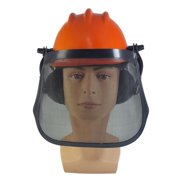 Imagem de Capacete com protetor facial de tela plastica e abafador ruidos master