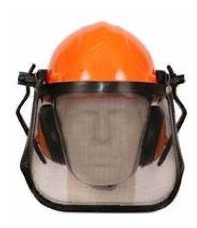 Imagem de Capacete Com Protetor Facial Tela E Abafador Para Roçadeira