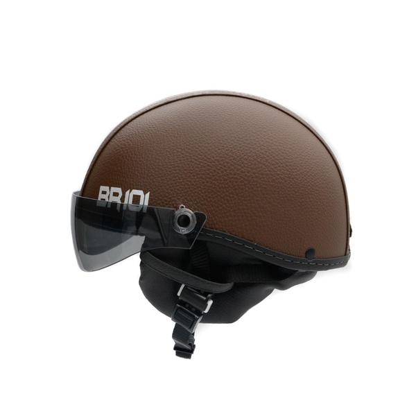 Imagem de Capacete Coquinho Br 101 Marrom Fume P - Scooter/Bike