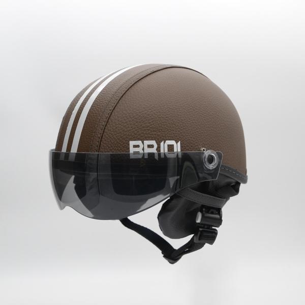 Imagem de Capacete Coquinho Br 101 Marrom Fume P - Scooter/Bike