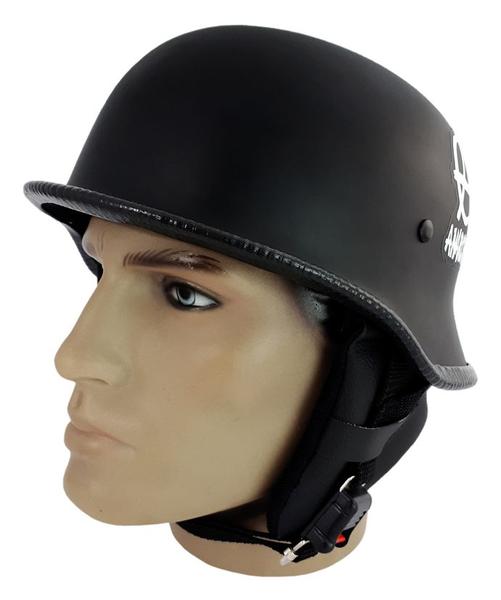 Imagem de Capacete coquinho estilo militar Scooter Elétrica Moto Preto Anarchy com Protetor - M34036