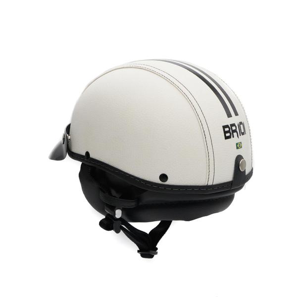 Imagem de Capacete Coquinho Scooter Moto Elétrica Bike Couro Branco