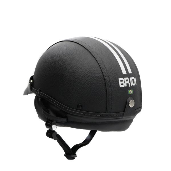 Imagem de Capacete Coquinho Scooter Moto Elétrica Bike Couro Preto