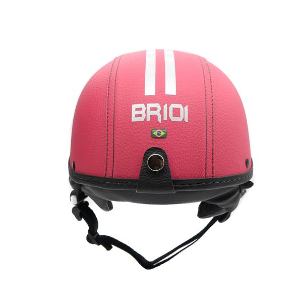 Imagem de Capacete Coquinho Scooter Moto Elétrica Bike Couro Rosa