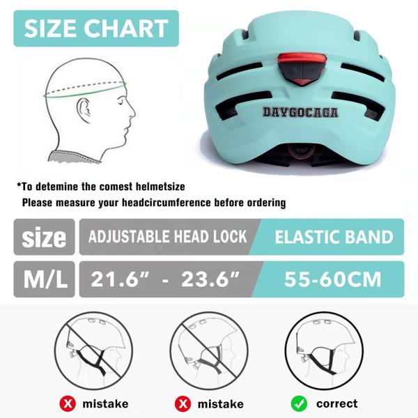 Imagem de Capacete de bicicleta DAYGOCAGA Adult para homens e mulheres com luz traseira menta