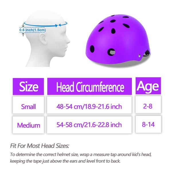 Imagem de Capacete de bicicleta infantil Gullora ajustável de segurança de 2 a 14 anos roxo