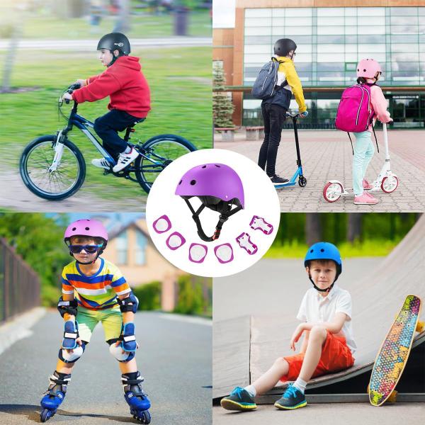 Imagem de Capacete de Bicicleta Infantil Gullora Ajustável - Segurança para Crianças de 2 a 14 Anos (Roxo)