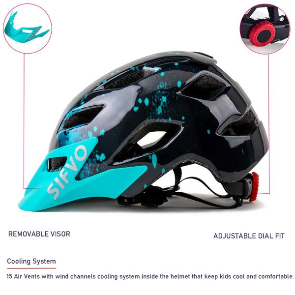 Imagem de Capacete de bicicleta infantil SIFVO Kids Boys Girls 5-14 anos azul escuro