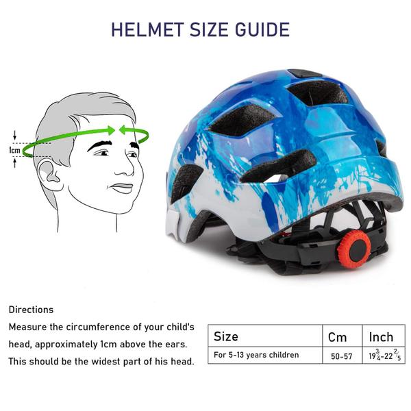 Imagem de Capacete de bicicleta infantil SIFVO para meninos e meninas 5-14 ajustável 50-57 cm