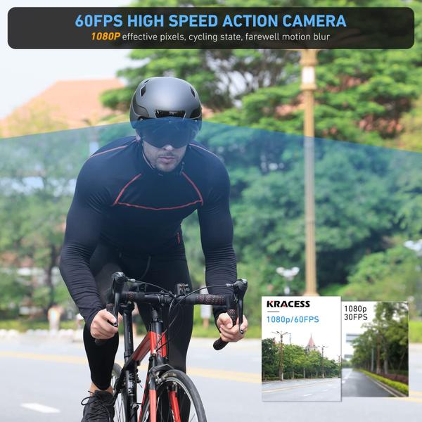 Imagem de Capacete de bicicleta KRACESS KRS-S1 Smart 1080P 60fps Câmera Bluetooth