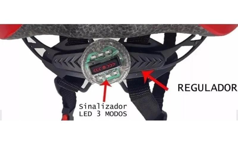 Imagem de Capacete De Ciclismo Com Sinalizador De Led Leve E Resistente Bicicleta Adulto Bike