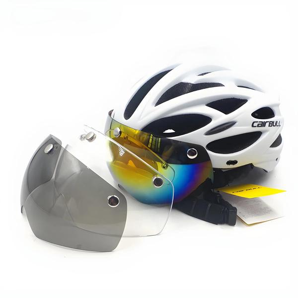 Capacete de Ciclismo Unissex com LED (54-62cm) - MTB, Road e Mountain Bike Imagem de Capacete de Ciclismo Unissex com LED (54-62cm) - MTB, Road e Mountain Bike