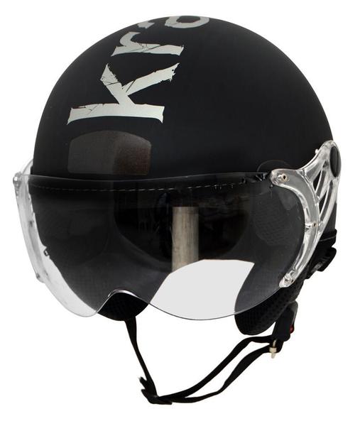 Imagem de Capacete De Moto Aberto Harley Kraft Plus Custom Premium Preto Prata