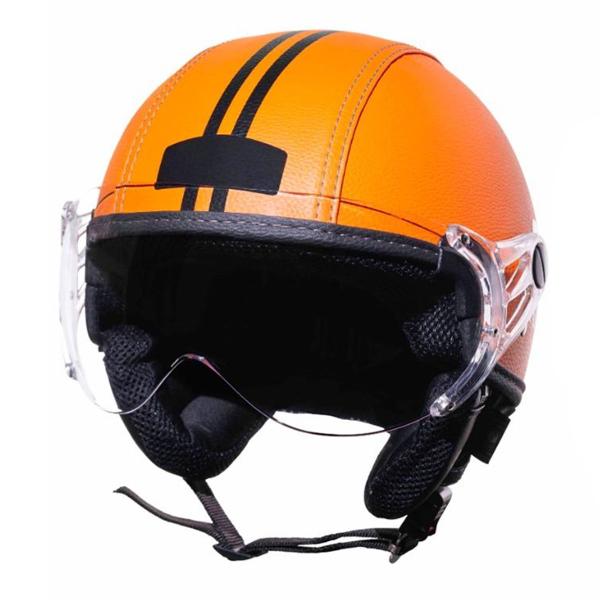 Imagem de Capacete De Moto Aberto Harley Kraft Plus Custom Premium Revestido Laranja