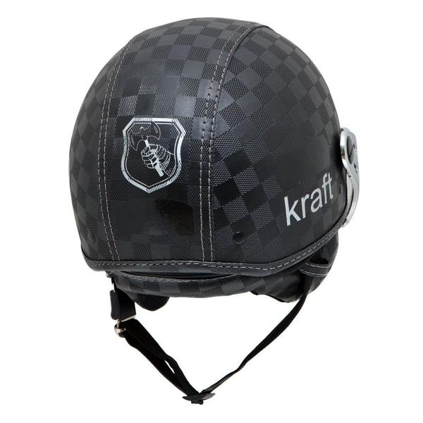 Imagem de Capacete De Moto Aberto Harley Kraft Plus Custom Premium Xadrez Preto