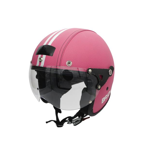 Imagem de Capacete De Moto Aberto Retro Custom Couro Premium Viseira Cristal