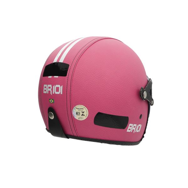 Imagem de Capacete De Moto Aberto Retro Custom Couro Premium Viseira Fume