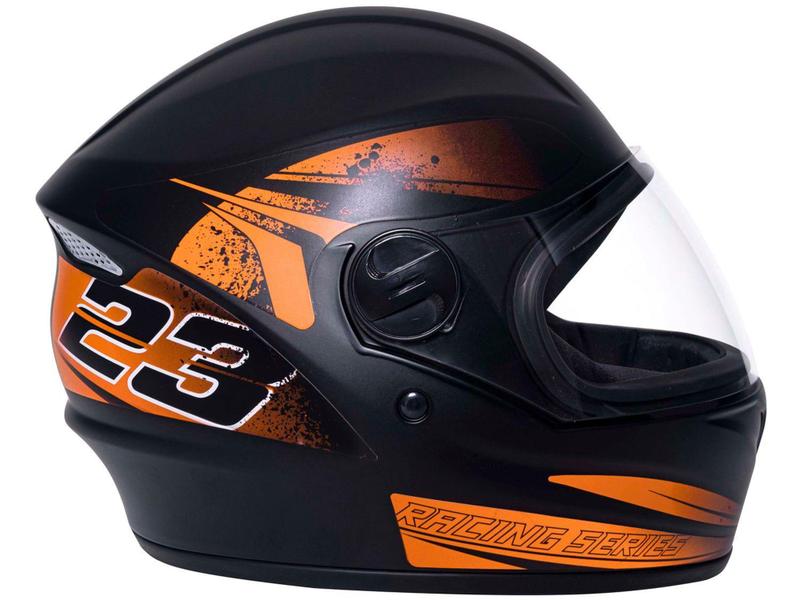 Imagem de Capacete de Moto Fechado JOY23 - RS Zephyr Preto e Laranja Tamanho 56