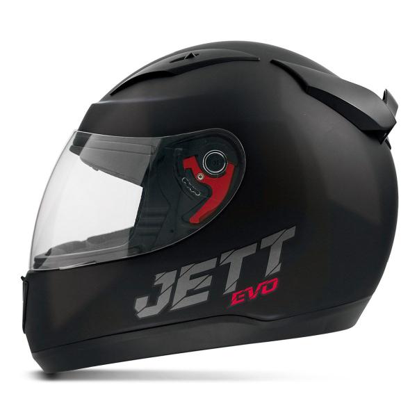 Imagem de Capacete De Moto Fechado Masculino Feminino Jett Modelo Evo Line Solid Preto - Branco Pro Tork