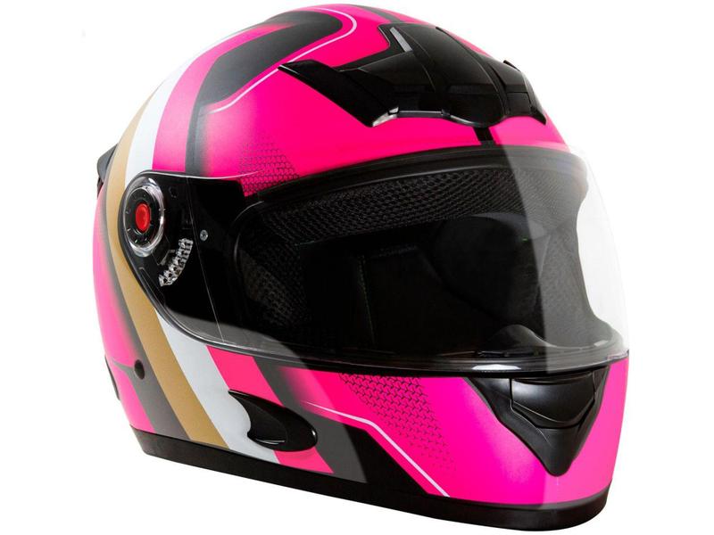 Imagem de Capacete de Moto Fechado Mixs Helmets - MX5 Super Speed Rosa e Dourado Tamanho 60