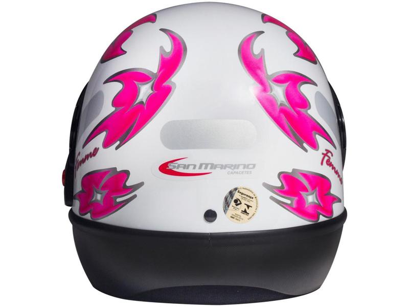 Imagem de Capacete de Moto Fechado San Marino FEMME Branco Tamanho 56