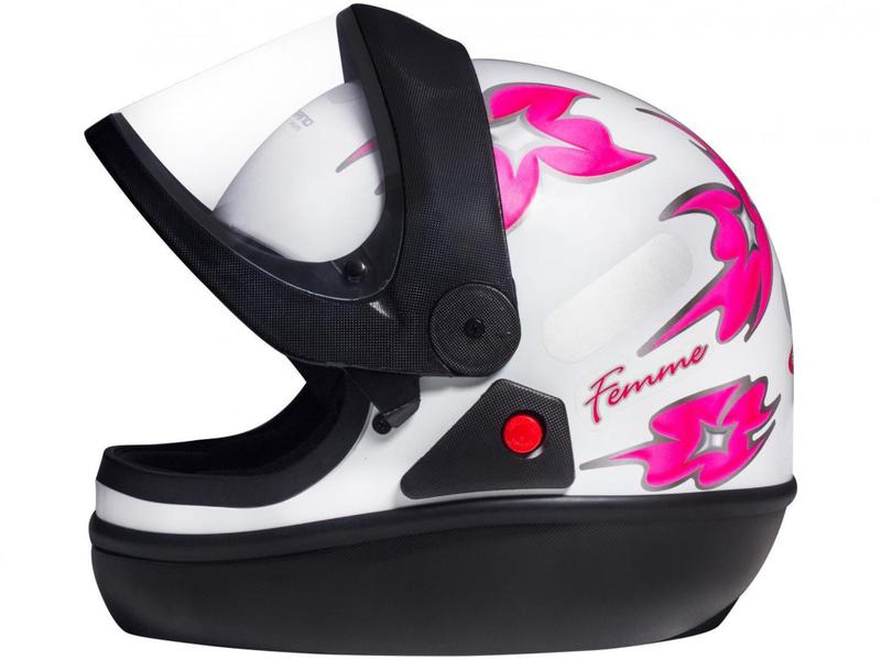 Imagem de Capacete de Moto Fechado San Marino - FEMME Branco Tamanho 56