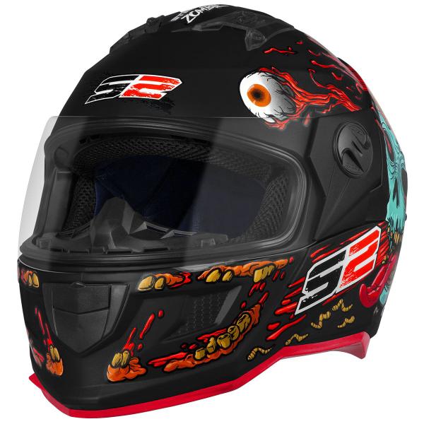 Imagem de Capacete De Moto Fechado Seguro Stealth Zombie Fosco Estampado