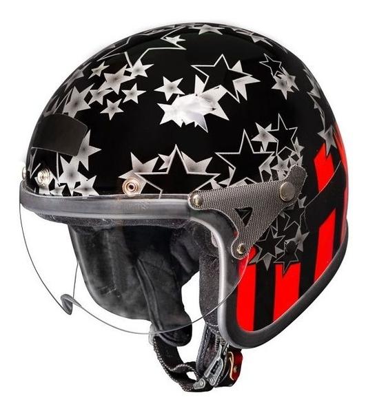 Imagem de Capacete de Moto Retro Old School Kraft Premium Lancamento America Preto