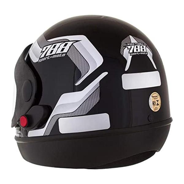 Capacete de Moto SM Automático Pro Tork Preto/Branco 788 58