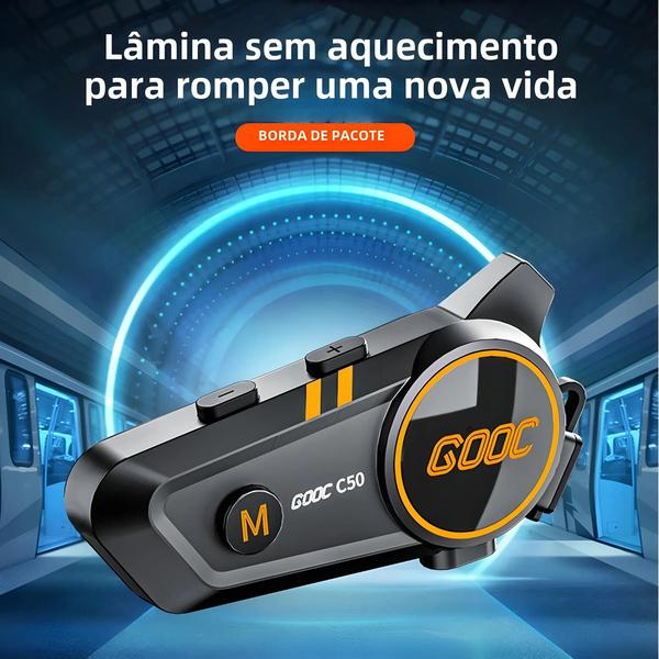 Imagem de Capacete de Motocicleta com Fone de Ouvido Bluetooth 5.3 à Prova d'Água - Chamada Mãos-Livres e MP3