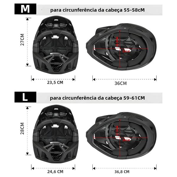 Imagem de Capacete de Mountain Bike com Viseira - Integral para Downhill e MTB