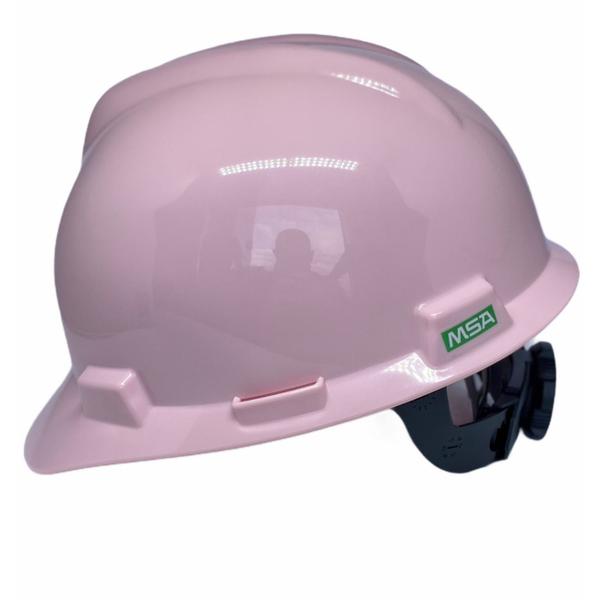 Imagem de Capacete de Proteção Msa Rosa + Suspensão Catraca e Jugular Para Obra Engenheira e Arquiteta C.A 498