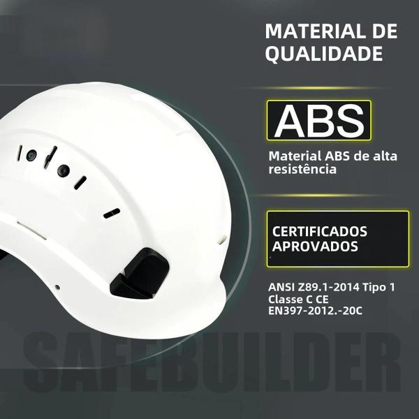 Imagem de Capacete de Segurança Ajustável e Ventilado para Homens e Mulheres - Ideal para Obras e Engenharia