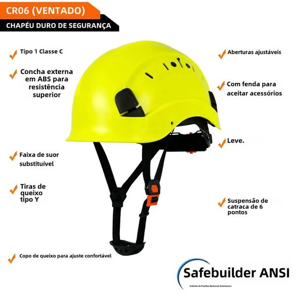 Capacete de Segurança Ajustável e Ventilado para Homens e Mulheres - Ideal para Obras e Engenharia Imagem de Capacete de Segurança Ajustável e Ventilado para Homens e Mulheres - Ideal para Obras e Engenharia