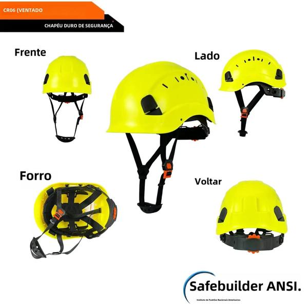 Imagem de Capacete de Segurança Ajustável e Ventilado para Homens e Mulheres - Ideal para Obras e Engenharia