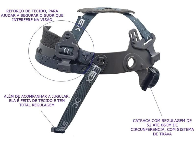 Imagem de Capacete de Segurança Cinza - Jugular e Carneira com Catraca Regulável