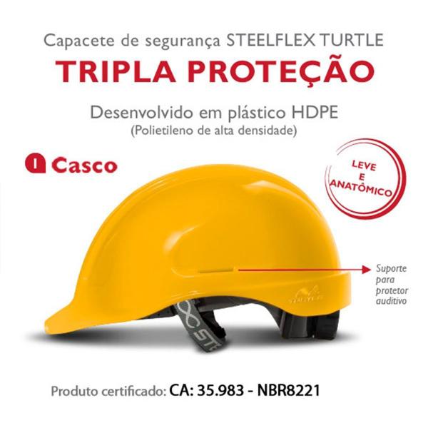 Imagem de Capacete de Segurança Com Suspensão Tipo Botão Steelflex